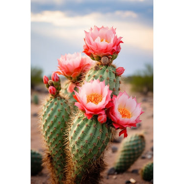 canvas of Cactus Flowers